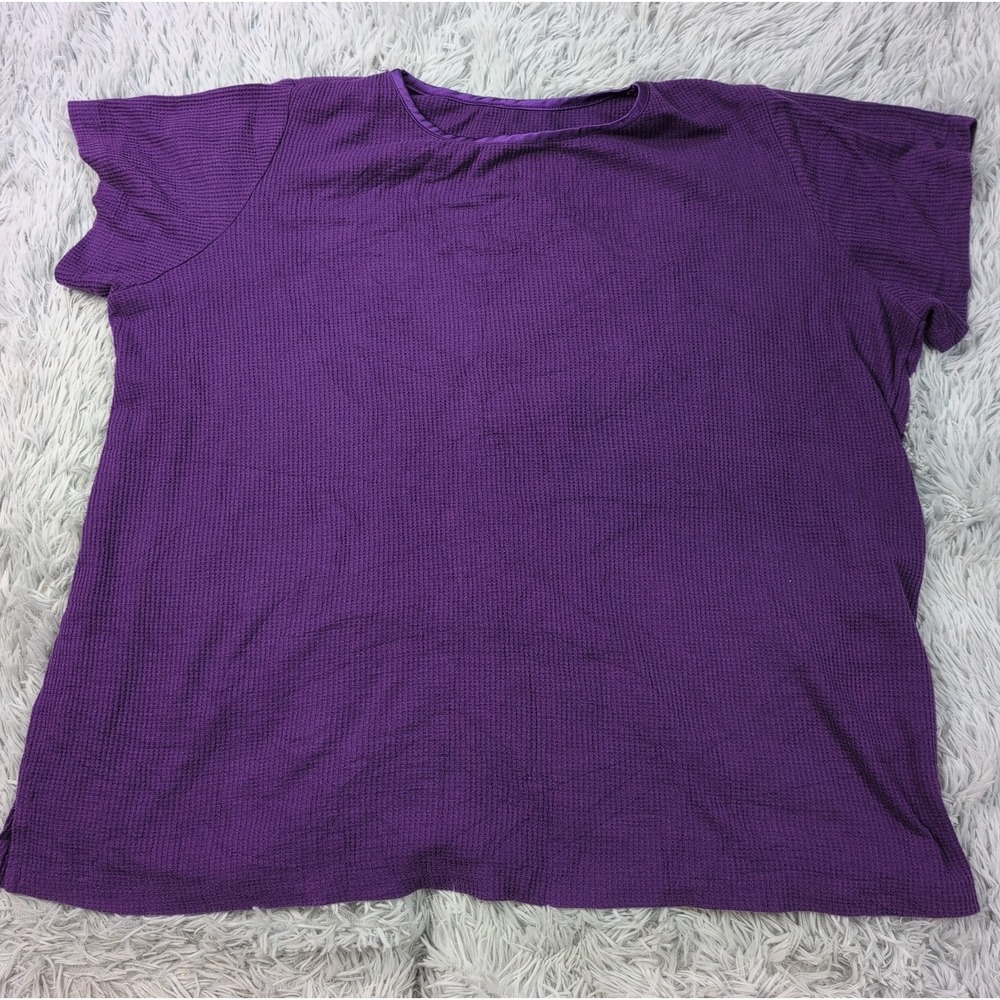 Women Within Shirt Womens 1X Purple Thermal Tee Top Comfort Casual Lightweight